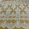 1 Yard Elegant Beaded and Corded Bridal Lace Fabric Embroidered on Polyester Net Mesh 51" Width